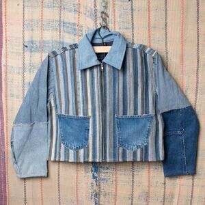 Custom upcycled cropped jacket reworked